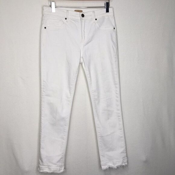 Driftwood Candace White Raw Hem Crop Jean Size 26 - Picture 1 of 13